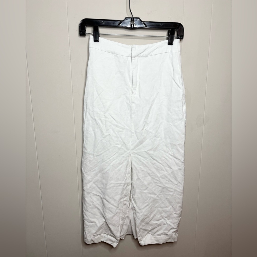 Endless Rose white Linen Blend Front-Slit Slim Midi Skirt size M - Picture 2 of 7